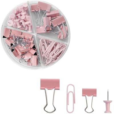 Gaomumu Multifunctional Binder Clip Set, Foldback Clips, Metal Binder Paper Clamps, Office Clips Suitable for Student Documents, Handcraft & Home Organization(Pink) Gaomumu Multifunctional Binder Clip Set, Foldback Clips, Metal Binder Paper Clamps, Office Clips Suitable for Student Documents, Handcraft & Home Organization(Pink)