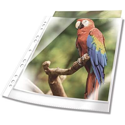 Durable Premium A4 Poly Pockets with Coloured Edge White Crystal Clear and Made from PP Pack of 100 Plastic Wallets Durable Premium A4 Poly Pockets with Coloured Edge White Crystal Clear and Made from PP Pack of 100 Plastic Wallets