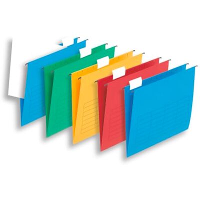 Elba A4 Recycable Suspension Files, V-Base Assorted (Pack of 5) Elba A4 Recycable Suspension Files, V-Base Assorted (Pack of 5)