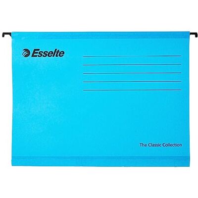 Esselte Classic Reinforced Suspension File with Binder Strip, A4, Pack of 10, Tabs Included, Blue, 93130 Esselte Classic Reinforced Suspension File with Binder Strip, A4, Pack of 10, Tabs Included, Blue, 93130