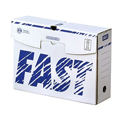 FAST Manual Archive Boxes 10 cm, White/Blue, Pack of 25 FAST Manual Archive Boxes 10 cm, White/Blue, Pack of 25