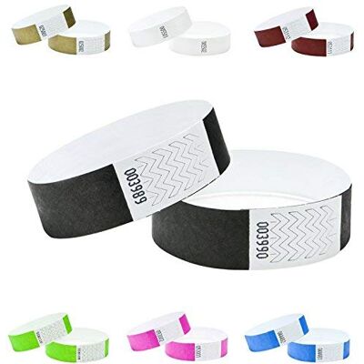 J&R Wristbands Paper Like Wristbands Made from Tyvek. 1000 Pack Black J&R Wristbands Paper Like Wristbands Made from Tyvek. 1000 Pack Black