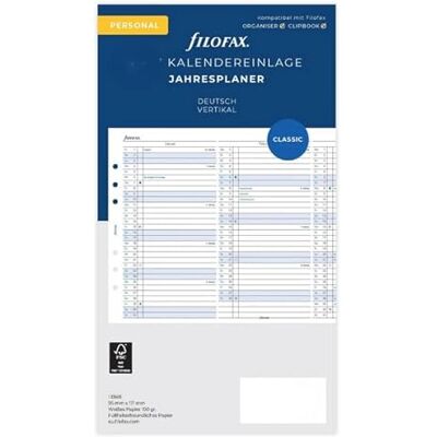 Filofax Calendar Insert Personal Year Planner Vertical German 2028 Filofax Calendar Insert Personal Year Planner Vertical German 2028