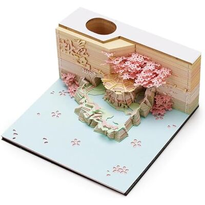 STRTG 3D Paper Sculpture Notepad, Architectural Model, Paper Sculpture, Tearable, Non-Sticky Notes, with Pen Holder, for Classmates, Friends, Children STRTG 3D Paper Sculpture Notepad, Architectural Model, Paper Sculpture, Tearable, Non-Sticky Notes, with Pen Holder, for Classmates, Friends, Children
