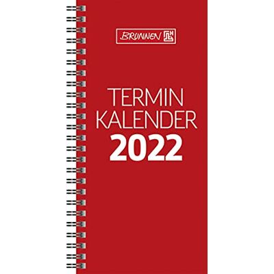 BRUNNEN 1078001202 Desktop Calendar/Preventer Book Model 780, 2 Pages = 1 Week, 100 x 207 mm, Cardboard Envelope Red, Calendar 2022, Wire-O Binding BRUNNEN 1078001202 Desktop Calendar/Preventer Book Model 780, 2 Pages = 1 Week, 100 x 207 mm, Cardboard Envelope Red, Calendar 2022, Wire-O Binding