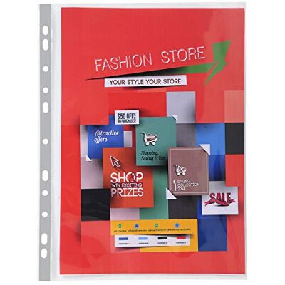 Exacompta 50 punched pockets Premium PP smooth 14/100 mm clear Exacompta 50 punched pockets Premium PP smooth 14/100 mm clear