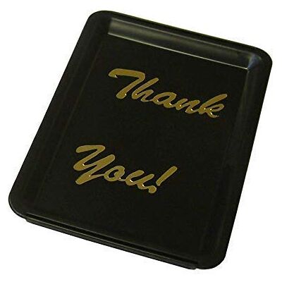 We Can Source It Ltd Professional Black Plastic Rectangular 'Thank You' Tip Tray/Bill Presenter for Bars, Restaurants, Hotels 2 Piece We Can Source It Ltd Professional Black Plastic Rectangular 'Thank You' Tip Tray/Bill Presenter for Bars, Restaurants, Hotels 2 Piece