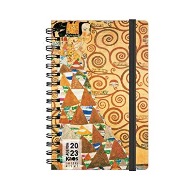 KAOS 2023 Spiral Daily Planner 12 Months with Planner Pocket 9 x 14 cm Easy to Carry for Home Office University Cardboard Blanket, Flat Elastic Band, Bookmark Klimt Wait KAOS 2023 Spiral Daily Planner 12 Months with Planner Pocket 9 x 14 cm Easy to Carry for Home Office University Cardboard Blanket, Flat Elastic Band, Bookmark Klimt Wait