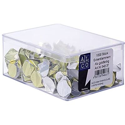 ALCO -Albert 540-37 Hoekklemmen van aluminium, 1000 stuks, goud gelakt ALCO -Albert 540-37 Hoekklemmen van aluminium, 1000 stuks, goud gelakt