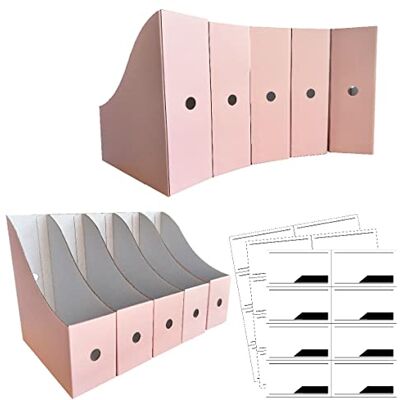ANSSDO 12 Pack Cardboard Magazine Holder Premium Magazine File Holder Pink Magazine Organizer, Magazine Storage Box, Large Volume Magazine File Organizer as Book Bins or Folder Holder for Desk (Pink) ANSSDO 12 Pack Cardboard Magazine Holder Premium Magazine File Holder Pink Magazine Organizer, Magazine Storage Box, Large Volume Magazine File Organizer as Book Bins or Folder Holder for Desk (Pink)
