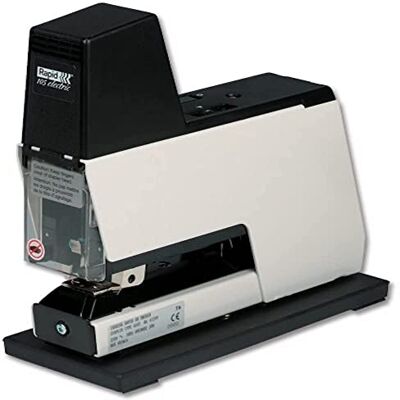 Rapid Classic 105E Contactless Electric Stapler, 50 Sheet Capacity, Mains Powered with UK Plug, Includes Staples, Metal and Plastic, White/Black, 10870410 Rapid Classic 105E Contactless Electric Stapler, 50 Sheet Capacity, Mains Powered with UK Plug, Includes Staples, Metal and Plastic, White/Black, 10870410