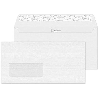 Blake Premium Business DL 110 x 220 mm 120 gsm Peel and Seal Window Wallet Envelopes (91884) Diamond White Laid Pack of 500 Blake Premium Business DL 110 x 220 mm 120 gsm Peel and Seal Window Wallet Envelopes (91884) Diamond White Laid Pack of 500