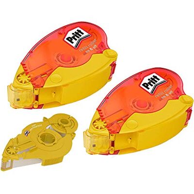 Pritt 9HZRRNHP1X Adhesive Roller Refill, Non-Permanent, for Removable Adhesive, Tape Length 16 m, Tape Width 8.4 mm, Economy Set with 2 Refillable Rollers and 1 Refill Pritt 9HZRRNHP1X Adhesive Roller Refill, Non-Permanent, for Removable Adhesive, Tape Length 16 m, Tape Width 8.4 mm, Economy Set with 2 Refillable Rollers and 1 Refill