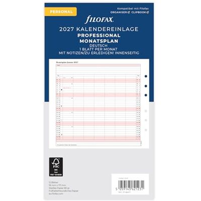Filofax Personal Professional Calendar Insert Monthly German 2027 Filofax Personal Professional Calendar Insert Monthly German 2027