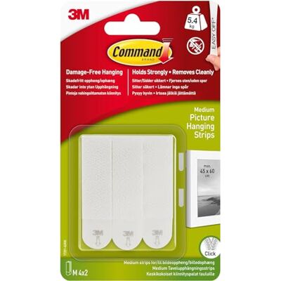 Command Medium Picture Hanging Strips (17201-4pk) – 2 Packs (4 Sets per Pack) Command Medium Picture Hanging Strips (17201-4pk) – 2 Packs (4 Sets per Pack)