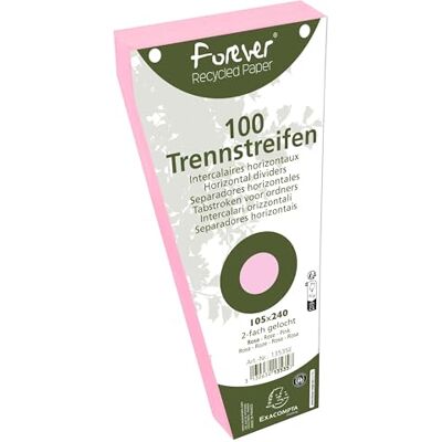 Exacompta Ref 13535E Box of 6 Packs of 100 trapezoidal dividers Punched Forever 105x240mm Pink Exacompta Ref 13535E Box of 6 Packs of 100 trapezoidal dividers Punched Forever 105x240mm Pink