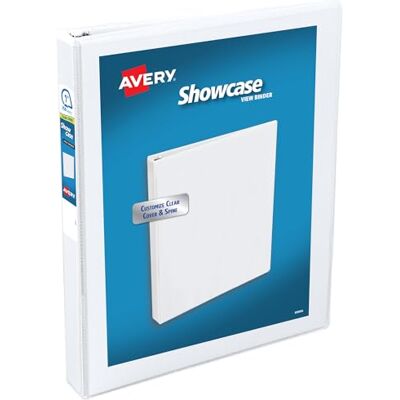 Avery Economy Clear View 3 Ring Binders, 1 Inch Slant Rings, 12-Pack of White Binders (19601) Avery Economy Clear View 3 Ring Binders, 1 Inch Slant Rings, 12-Pack of White Binders (19601)