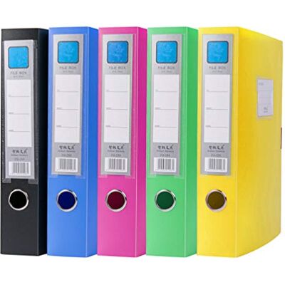 NUOBESTY Box Files Pack of 5 Plastic Archives Cases with Lid 32x23.6x5.5cm Colorful File Box Folders Organizer Document Storage Boxes Foldable Storage Cases for Paperwork Office Home School NUOBESTY Box Files Pack of 5 Plastic Archives Cases with Lid 32x23.6x5.5cm Colorful File Box Folders Organizer Document Storage Boxes Foldable Storage Cases for Paperwork Office Home School