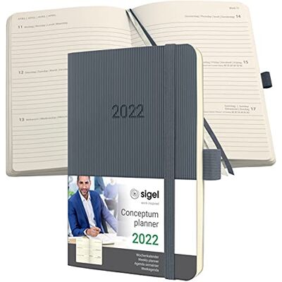 Sigel C2237 Conceptum Weekly Planner 2022-9,3 x 14 cm Softcover 176 Pages Grey Sigel C2237 Conceptum Weekly Planner 2022-9,3 x 14 cm Softcover 176 Pages Grey