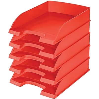 Leitz Plus Letter Tray – 70 mm – Pack of 5 Height 70 mm Light red Leitz Plus Letter Tray – 70 mm – Pack of 5 Height 70 mm Light red