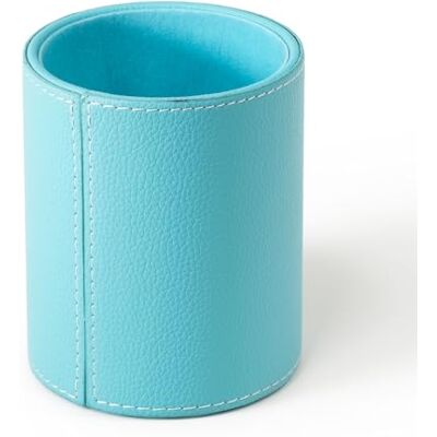 Osco Faux Leather Pen Pot, Desk Pencil Holder with Wipe-Clean Finish, Compact Round Desk Organizer for Pens, Pencils & Brushes, 10.5cm H x 8.7cm Dia, Turquoise Osco Faux Leather Pen Pot, Desk Pencil Holder with Wipe-Clean Finish, Compact Round Desk Organizer for Pens, Pencils & Brushes, 10.5cm H x 8.7cm Dia, Turquoise