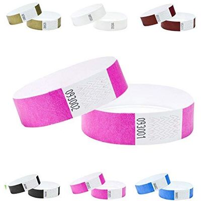 J&R Wristbands Paper Like Wristbands Made from Tyvek. 1000 Pack Neon Pink J&R Wristbands Paper Like Wristbands Made from Tyvek. 1000 Pack Neon Pink