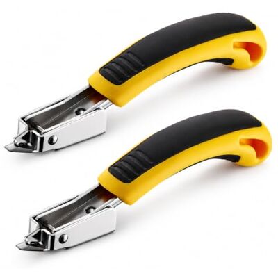 Qabonl 2 Pcs Staple Remover Tools for Furniture, Flooring and Upholstery Yellow and Black Metal Tools with Rubber Grips for Home and Workshop Qabonl 2 Pcs Staple Remover Tools for Furniture, Flooring and Upholstery Yellow and Black Metal Tools with Rubber Grips for Home and Workshop
