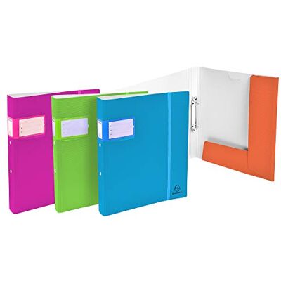 Exacompta Ref 54561E Campus Neon PP Semi-Rigid Ring Binder 320 x 268mm in Size, Suitable for A4+ Documents, 40mm Spine, 2 Rings Assorted Colours Exacompta Ref 54561E Campus Neon PP Semi-Rigid Ring Binder 320 x 268mm in Size, Suitable for A4+ Documents, 40mm Spine, 2 Rings Assorted Colours