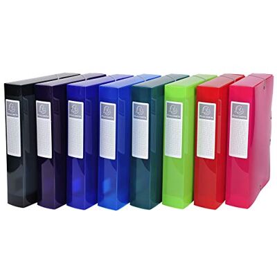 Exacompta Pack 8 Assorted PP Filing Boxes Iderama A4 Spine 6cm Organise Exacompta Pack 8 Assorted PP Filing Boxes Iderama A4 Spine 6cm Organise