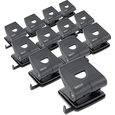 Rapesco PF827PB2T Business Pack: 827-P 2-Hole Punch, 30 Sheet Capacity, Black, Pack of 12 Rapesco PF827PB2T Business Pack: 827-P 2-Hole Punch, 30 Sheet Capacity, Black, Pack of 12
