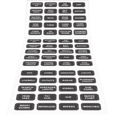 Blue Sea Systems 8214 Black 60 Label Set Blue Sea Systems 8214 Black 60 Label Set