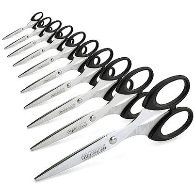 Rapesco 1579 Business Pack: 10 Essential 16cm Stainless-Steel Scissors, Black Rapesco 1579 Business Pack: 10 Essential 16cm Stainless-Steel Scissors, Black