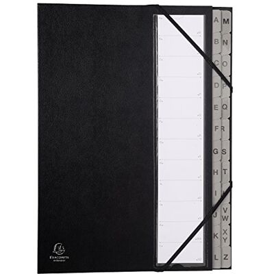Exacompta Ref 56090E Harmonika Multipart File 235 x 335mm in Size, Suitable for Storing A4 Documents, 225gsm Genuine Pressboard, Expanding Spine, 24 Sections (Alphabetical A-Z) Black Exacompta Ref 56090E Harmonika Multipart File 235 x 335mm in Size, Suitable for Storing A4 Documents, 225gsm Genuine Pressboard, Expanding Spine, 24 Sections (Alphabetical A-Z) Black