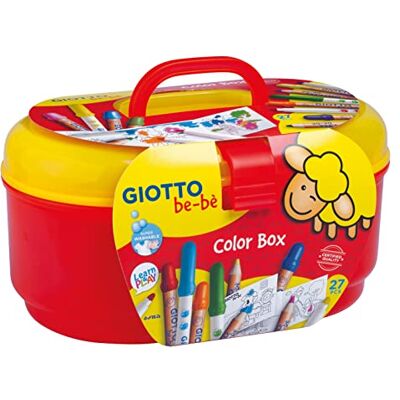 GIOTTO be-bè Large Colour Box for Young Children, 27 Pieces, Pencils/Felt-Tip Pens, Assorted Colours, Colouring Pack, For Home and Schools GIOTTO be-bè Large Colour Box for Young Children, 27 Pieces, Pencils/Felt-Tip Pens, Assorted Colours, Colouring Pack, For Home and Schools