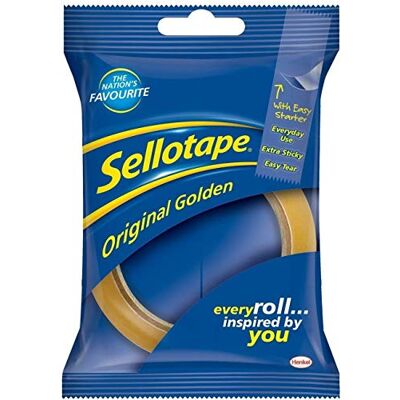 Sellotape Original Tape 24 mm x 50 m, Golden (Pack of 3) Sellotape Original Tape 24 mm x 50 m, Golden (Pack of 3)