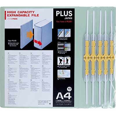 PLUS Japan FL-021SSW-GY Zero Max Expandable File Grey (Pack of 10) PLUS Japan FL-021SSW-GY Zero Max Expandable File Grey (Pack of 10)