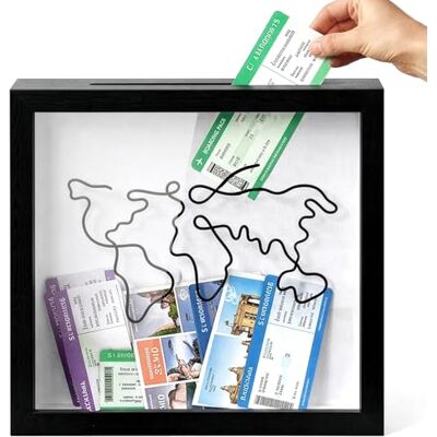 evergoods Adventure Archive Box, Adventure Archive Travel Memory Keepsake Life in a Box Frame with Non-Marking Nail for Travel Gifts Essentials,Keepsake Box for Tickets, Photos, Postca (Black L) evergoods Adventure Archive Box, Adventure Archive Travel Memory Keepsake Life in a Box Frame with Non-Marking Nail for Travel Gifts Essentials,Keepsake Box for Tickets, Photos, Postca (Black L)
