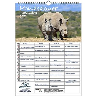 Seelenzauber Tierzauber Africa Wall Planner Family Planner 4 Column Planner A3 Calendar for 2024 Various Animals from Africa Seelenzauber Tierzauber Africa Wall Planner Family Planner 4 Column Planner A3 Calendar for 2024 Various Animals from Africa