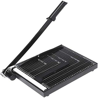Voluker Professional A4 Paper Cutter,Metal Base,Lever Cutter,Safety Protection,Simultaneous Cutting12 Sheets of Paper,33 x 25 x 3 cm,Black Precision paper trimmer for craft paper and photos. Ideal for clean cuts in office, school and home Voluker Professional A4 Paper Cutter,Metal Base,Lever Cutter,Safety Protection,Simultaneous Cutting12 Sheets of Paper,33 x 25 x 3 cm,Black Precision paper trimmer for craft paper and photos. Ideal for clean cuts in office, school and home