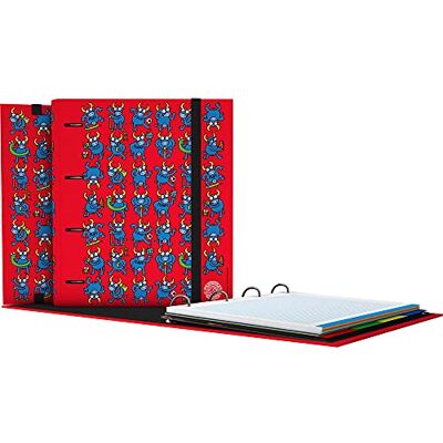 Grafoplás 88102632. 4 Die Cut Ring Binder, A4, Refill 100 Sheets 5x5, Dividers, Transparent Envelope, Curved Spine, Carpebook, Katuki Saguyaki Collection, Bull Grafoplás 88102632. 4 Die Cut Ring Binder, A4, Refill 100 Sheets 5x5, Dividers, Transparent Envelope, Curved Spine, Carpebook, Katuki Saguyaki Collection, Bull