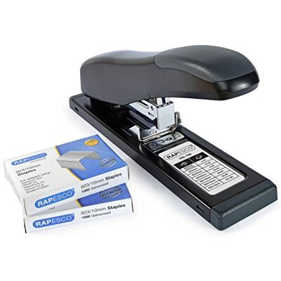 Rapesco HD-100 Stapler and 923 Type 3/8" Staples, Staple Set (1307),Black with Staples Rapesco HD-100 Stapler and 923 Type 3/8" Staples, Staple Set (1307),Black with Staples