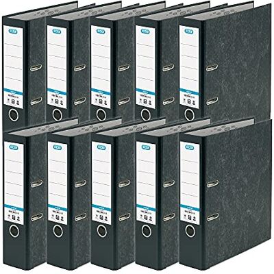 Elba A4 Lever Arch Files, Black Cloud Effect, Durable Matt Paper-on-Board Filing Folders, 80 mm Spine Holds Up to 560 Sheets, Pack of 10 Elba A4 Lever Arch Files, Black Cloud Effect, Durable Matt Paper-on-Board Filing Folders, 80 mm Spine Holds Up to 560 Sheets, Pack of 10