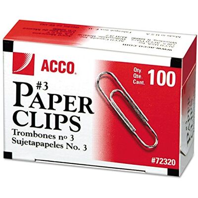 ACCO Brands Smooth Economy Paper Clip, Steel Wire, No. 3, Silver, 100/Box, 10 Boxes/Pack ACCO Brands Smooth Economy Paper Clip, Steel Wire, No. 3, Silver, 100/Box, 10 Boxes/Pack