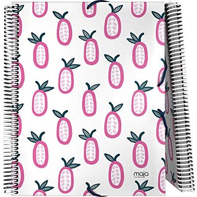 Grafoplás 39822188 – Binder of 30 Spiral, A4, Elastic Rubber Closure, Cocoa Bean Pink, by Maja Rönnbäck Grafoplás 39822188 – Binder of 30 Spiral, A4, Elastic Rubber Closure, Cocoa Bean Pink, by Maja Rönnbäck