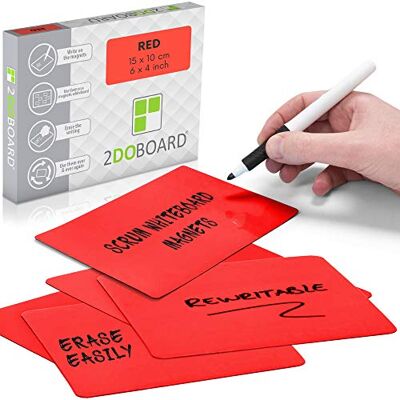 2DOBOARD Magnetic Notes or Magnetic Sticky Notes 6 x 4 Inch Red Set of 25 Pieces Easy to Clean and Reuse 2DOBOARD Magnetic Notes or Magnetic Sticky Notes 6 x 4 Inch Red Set of 25 Pieces Easy to Clean and Reuse