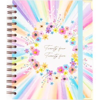 Takenote 2024 2025 Diary – Week to View, Size A5 (16.5 x 20.5 cm), Index with Each Month, Wire'o Ring Binding, Spanish and English, September to August – Aurora Takenote 2024 2025 Diary – Week to View, Size A5 (16.5 x 20.5 cm), Index with Each Month, Wire'o Ring Binding, Spanish and English, September to August – Aurora