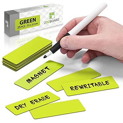 2DOBOARD 25 Magnetic notes or Magnetic Sticky Notes 3 x 1 Inch Green Write with a whiteboardmarker and clean easy 2DOBOARD 25 Magnetic notes or Magnetic Sticky Notes 3 x 1 Inch Green Write with a whiteboardmarker and clean easy