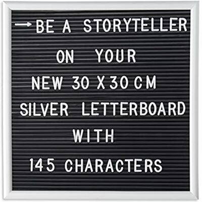 Relaxdays Framed Letter Board, Incl. 145 Letters, Numbers & Special Characters, Message Board, 30x30 cm, White Relaxdays Framed Letter Board, Incl. 145 Letters, Numbers & Special Characters, Message Board, 30x30 cm, White