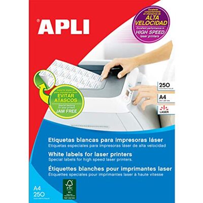 APLI Laser 002528 Pack of 250 Labels 105 x 148 mm White APLI Laser 002528 Pack of 250 Labels 105 x 148 mm White