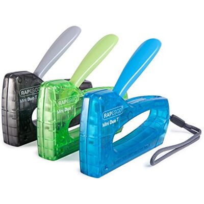 Rapesco 0953 T8-Mini Set, Pack of 3 Tackers with 1800 13/6 mm Staples, Blue, Green and Black Rapesco 0953 T8-Mini Set, Pack of 3 Tackers with 1800 13/6 mm Staples, Blue, Green and Black